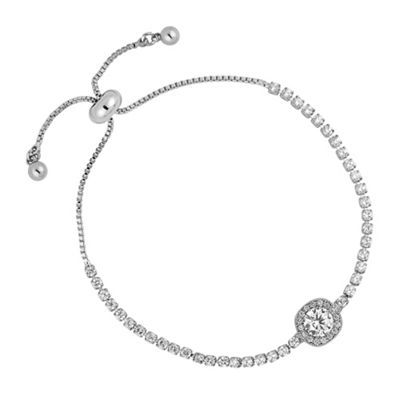 Silver clara crystal toggle bracelet